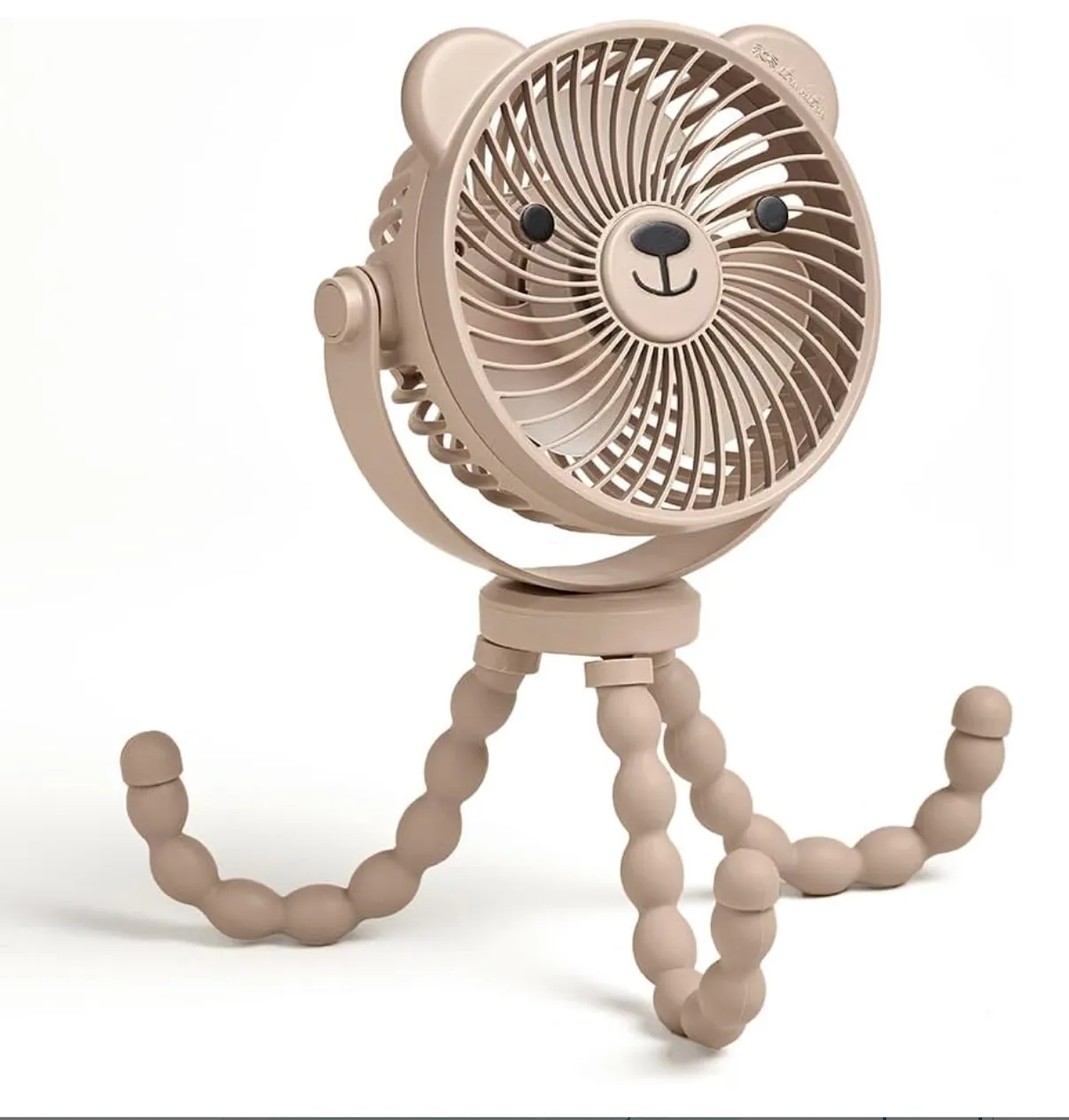 Itzy Ritzy bear-shaped baby stroller fan with flexible tripod legs