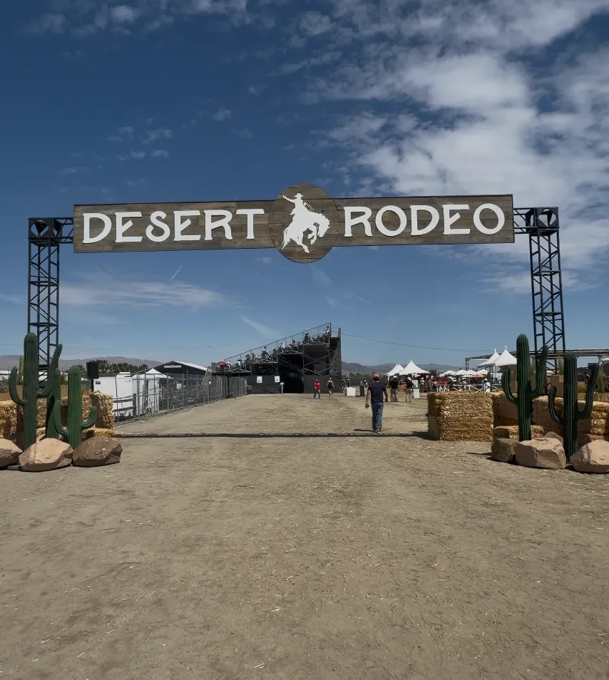 The Desert Rodeo sign at the Desert International Horse Park in Thermal, CA