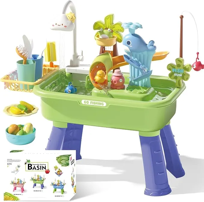 Green YOKISS water table with pump and toy accessories